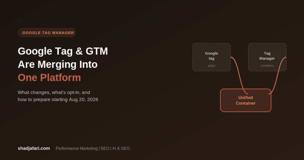 Google Tag & Tag Manager Are Merging: What Changes Aug 20