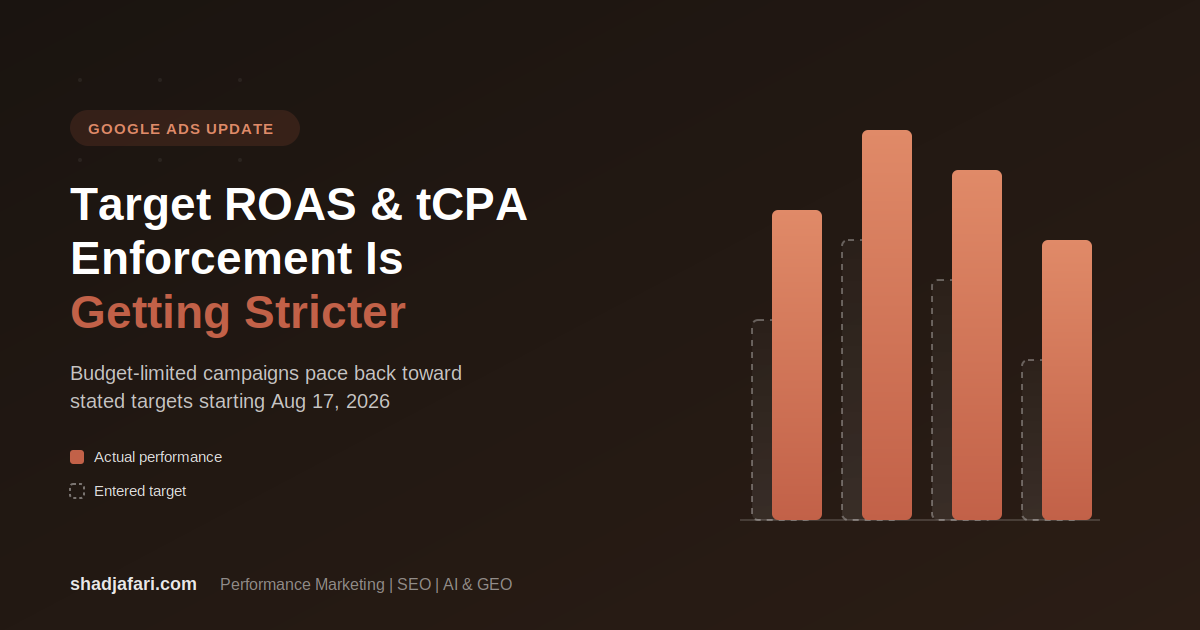 Google Ads Tightens Target ROAS & tCPA Rules (Aug 2026)